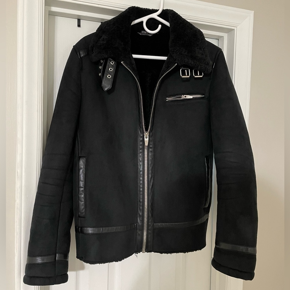 Zara Men Suede Fur Lined Jacket